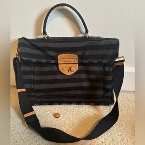 Vintage striped Prada Canapa Righe Canvas Bag